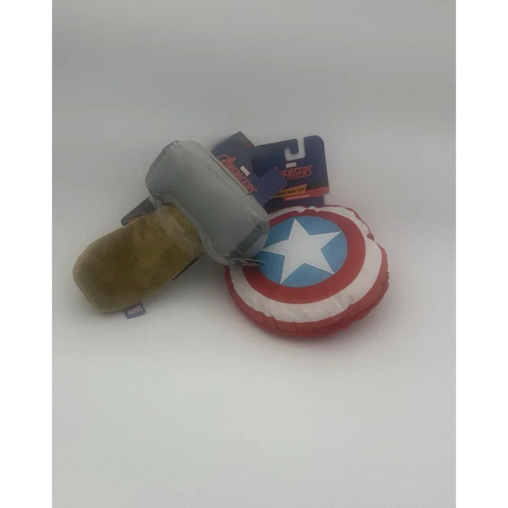 Lot Of 2 - Avengers Plush Dog Toy (Squeaker Inside)